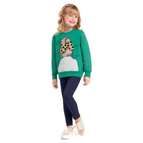 Conjunto Infantil Rovitex Moletom Menina Verde