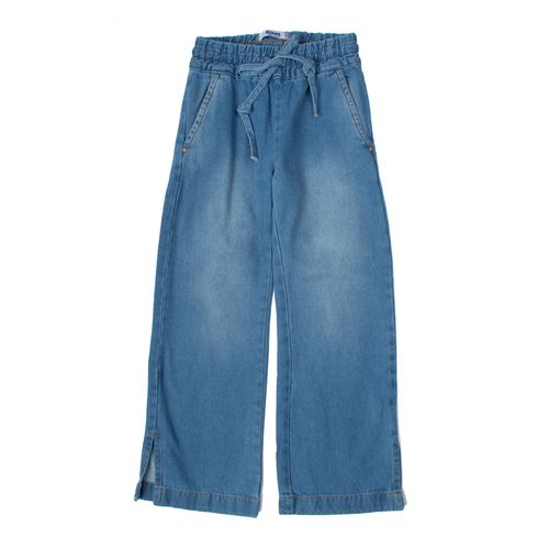 Calça Jeans Juvenil Oznes 10-16 Wide Leg com Elástico Azul