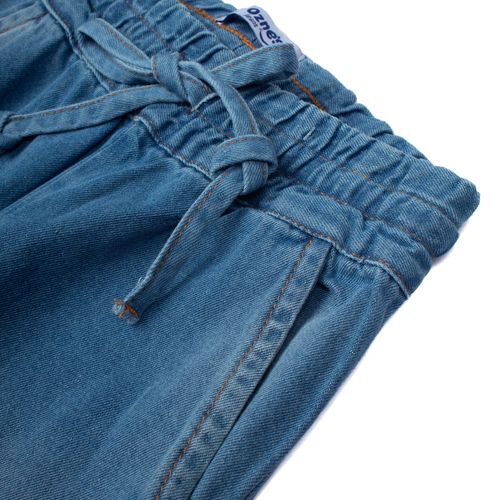 Calça Jeans Juvenil Oznes 10-16 Wide Leg com Elástico Azul