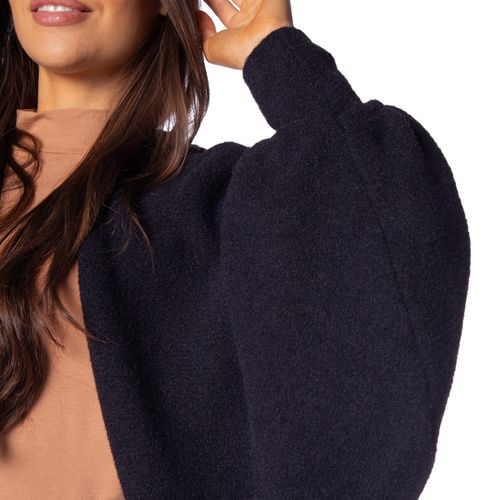 Casaco Feminino Biamar Tricot Pluma Manga Ampla Preto