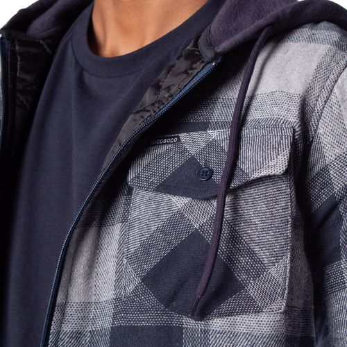 Camisa Masculina Nicoboco Xadrez Forrada Marinho