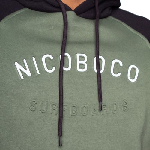 Moletom Masculino Nicoboco Raglan Com Capuz Verde/preto