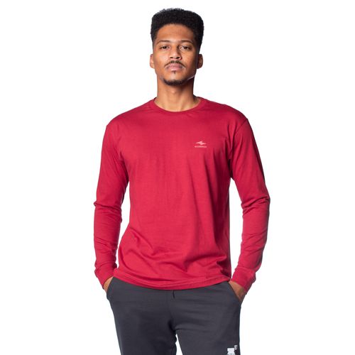 Camiseta Masculina Nicoboco Manga Longa Básica Vermelho
