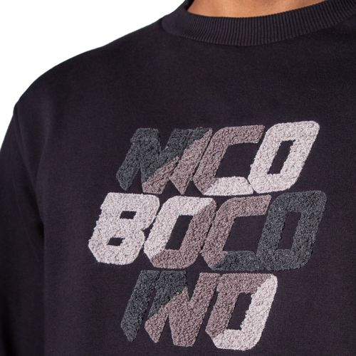 Moletom Masculino Nicoboco Careca Estampa Bordada Preto