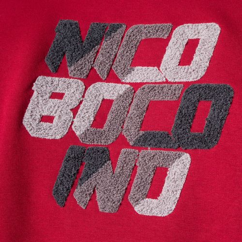 Moletom Masculino Nicoboco Careca Estampa Bordada Vermelho