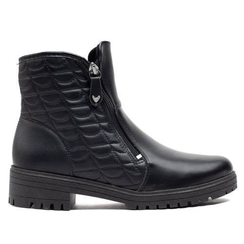 Bota Feminina Mississipi Cano Curto com Costuras Preto