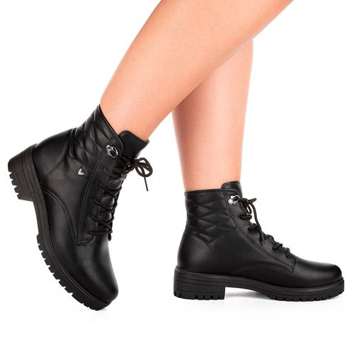 Coturno Feminino Mississipi Com Detalhe Matelassê Preto