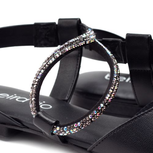Sapatilha Slingback Feminina Beira Rio com Strass Preto