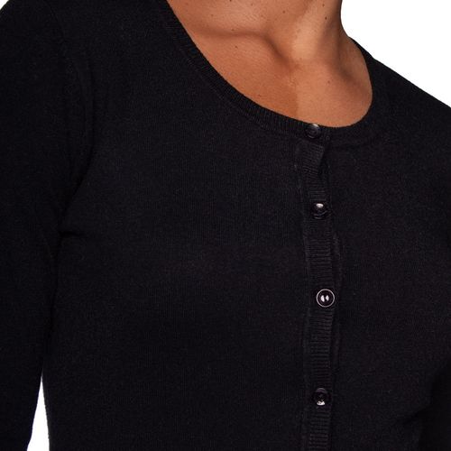 Casaco Feminino Facinelli Tricot Botões Preto