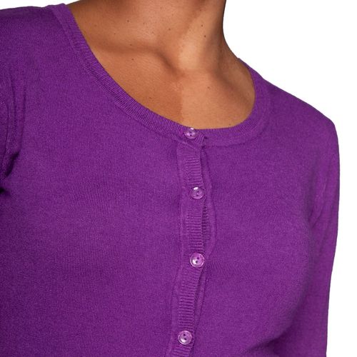 Casaco Feminino Facinelli Tricot Botões Roxo