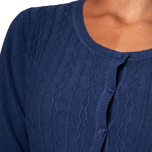 Casaco Feminino Facinelli Tricot com Texturas Marinho