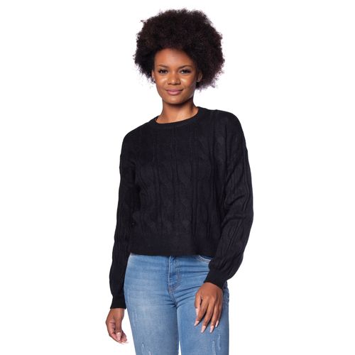 Blusa Feminina Facinelli Tricot Trançado Preto