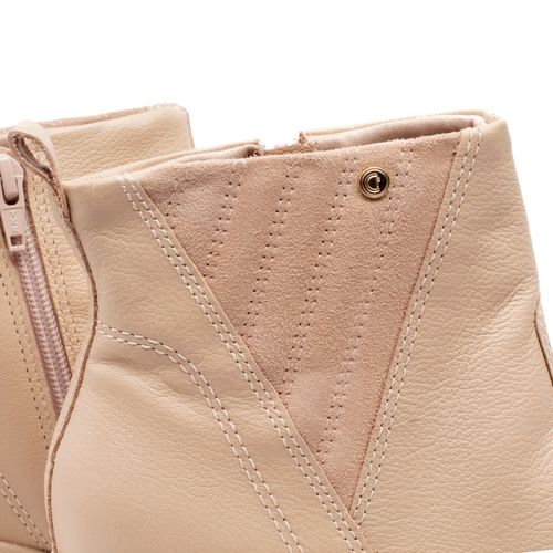 Bota Feminina Comfortflex Salto Grosso Bege