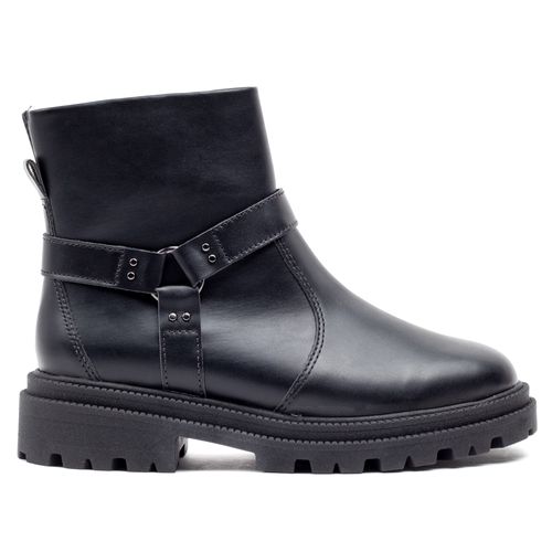 Bota Feminina Ramarim Tratorada com Tiras Preto