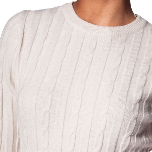 Blusa Feminina Facinelli Tricot com Tranças Bege Claro