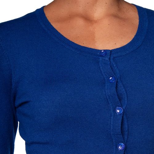 Casaco Feminino Facinelli Tricot Botões Azul