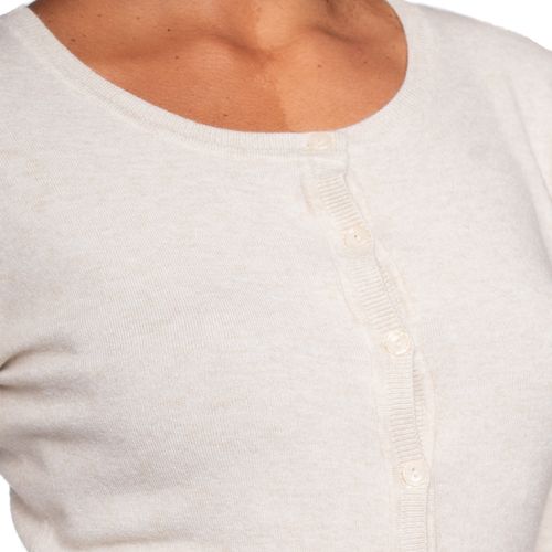 Casaco Feminino Facinelli Tricot Botões Bege Claro