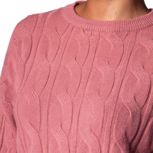 Blusa Feminina Facinelli Tricot Trançado Rosa Antigo