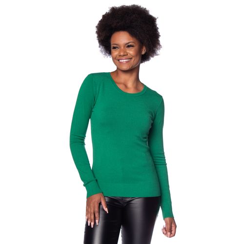 Blusa Feminina Facinelli Tricot Básica Lisa Verde