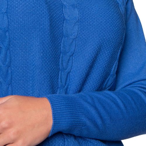 Blusa Feminina Facinelli Tricot com Tranças Azul