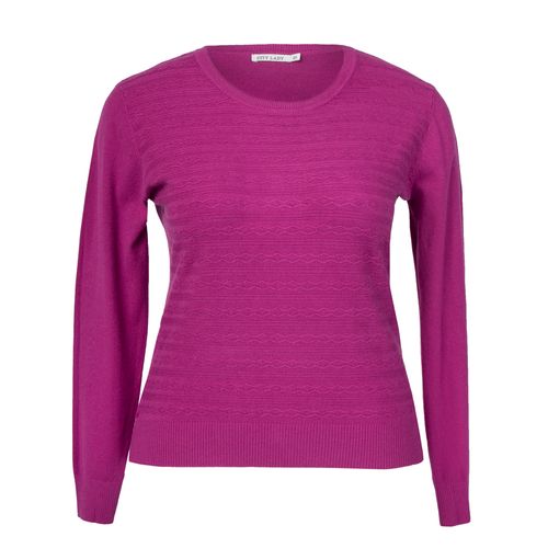 Blusa Feminina Facinelli Plus Size Tricot Listras Roxo