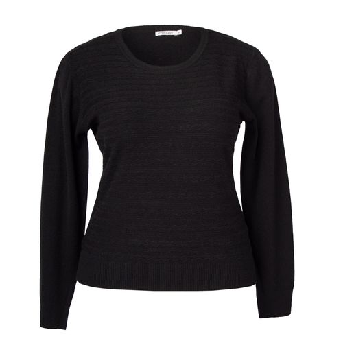 Blusa Feminina Facinelli Plus Size Tricot Listras Preto