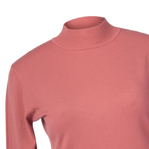 Blusa Feminina Facinelli Plus Size Tricot Básica Gola Alta Rosa Antigo