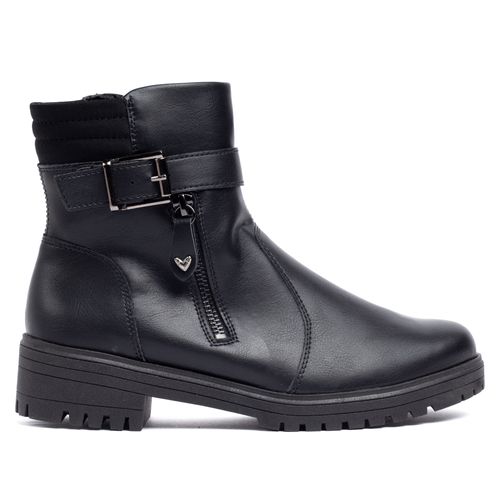Bota Feminina Mississipi Cano Curto com Fivela Preto