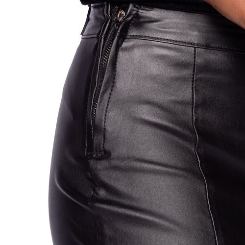 Saia Feminina Sawary Resinada com Fendas Preto