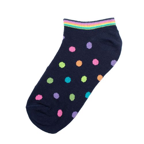 Kit c/ 3 Pares de Meias Femininas Selene Cano Curto Estampada Branco/marinho