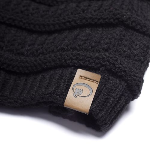Touca Feminina Oliveira Malhas em Tricot Preto