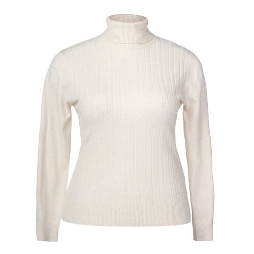 Blusa Feminina Facinelli Plus Size Gola Alta e Tranças Off White