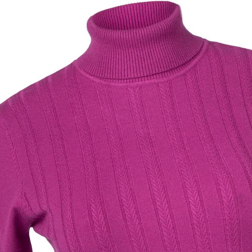 Blusa Feminina Facinelli Plus Size Gola Alta e Tranças Roxo