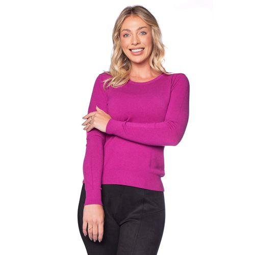 Blusa Feminina Facinelli Tricot Básica Lisa Roxo