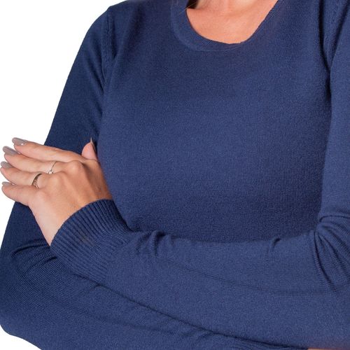 Blusa Feminina Facinelli Tricot Básica Lisa Marinho