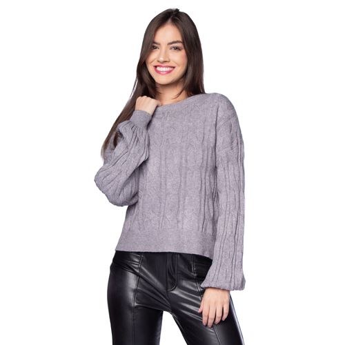 Blusa Feminina Facinelli Tricot Trançado Cinza