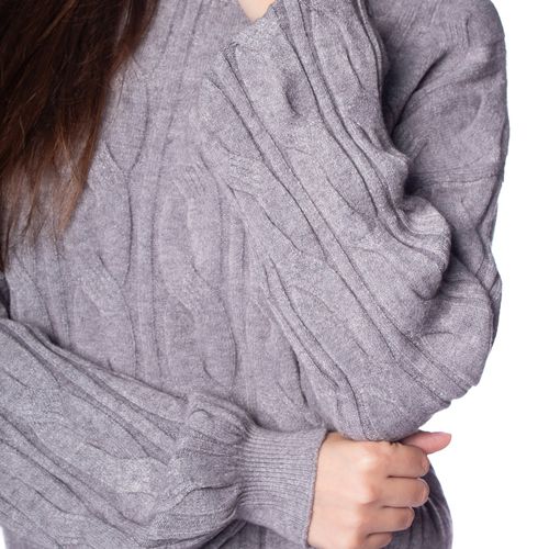 Blusa Feminina Facinelli Tricot Trançado Cinza