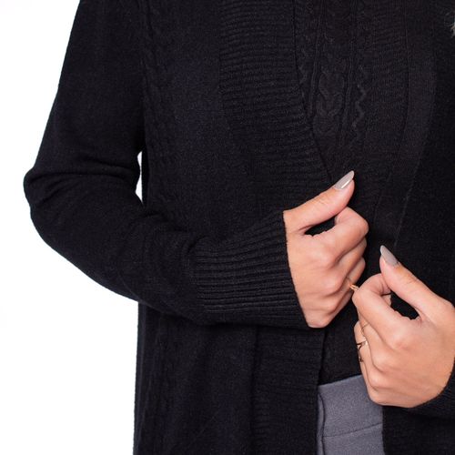Casaco Feminino Facinelli Tricot Alongado Preto
