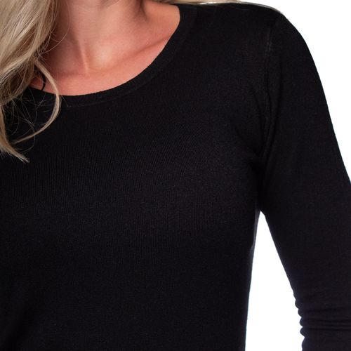 Blusa Feminina Facinelli Tricot Básica Lisa Preto