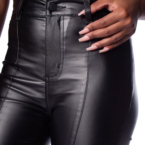 Calça Feminina Sawary Cigarrete Resinada Preto