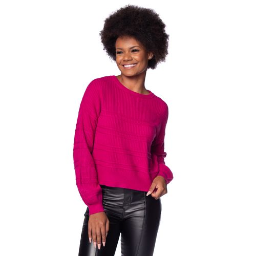 Blusa Feminina Facinelli Tricot Linhas Pink