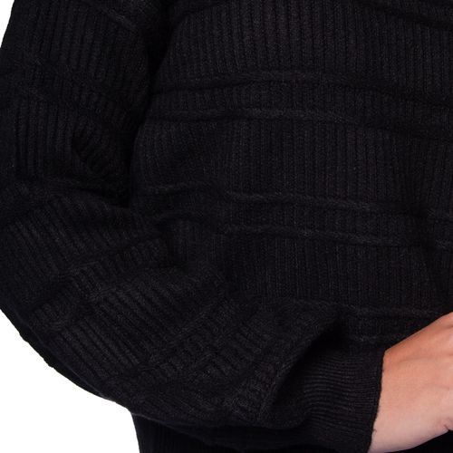 Blusa Feminina Facinelli Tricot Linhas Preto