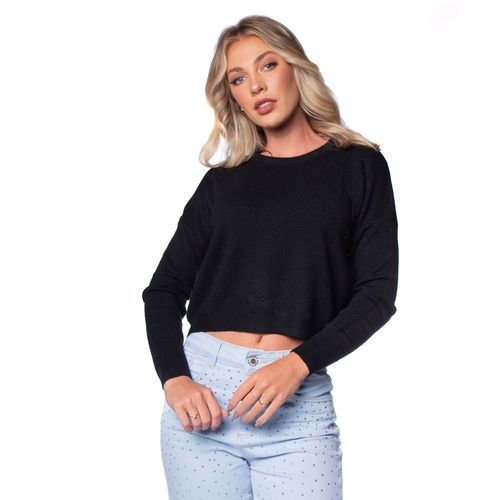 Blusa Feminina Facinelli Tricot com Texturas Preto