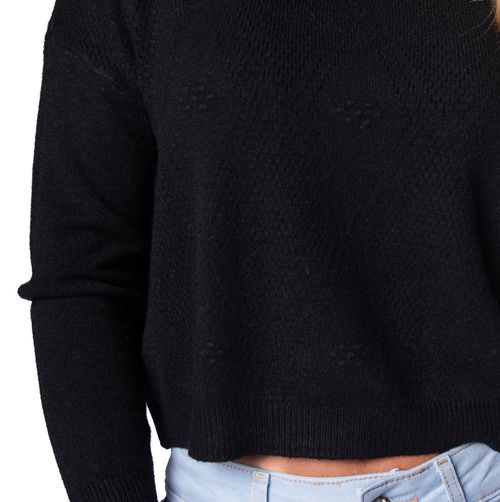 Blusa Feminina Facinelli Tricot com Texturas Preto