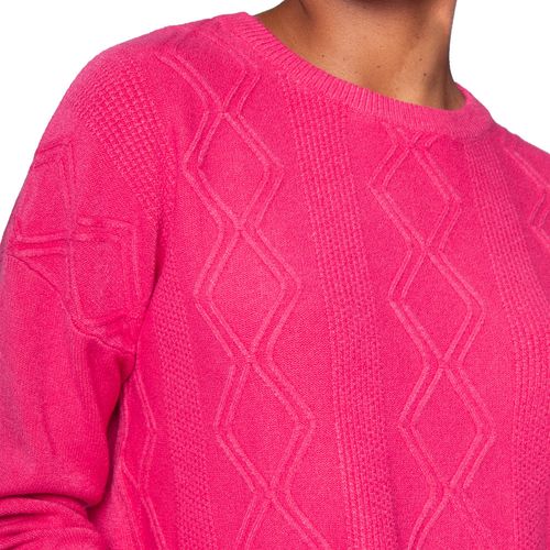 Blusa Feminina Facinelli Tricot com Textura Geométrica Rosa