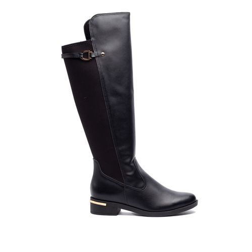 Bota Feminina Bebecê Montaria com Detalhe Dourado Preto