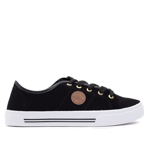 Tênis Feminino Moleca em Nobuck com Microfuros Preto