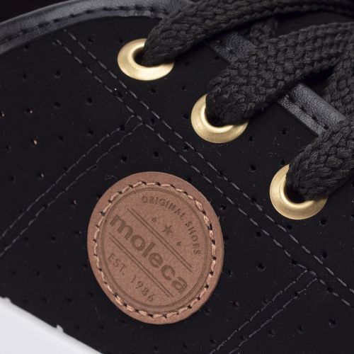 Tênis Feminino Moleca em Nobuck com Microfuros Preto