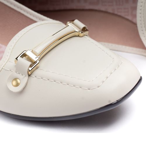 Sapatilha Feminina Moleca Bico Quadrado Off White