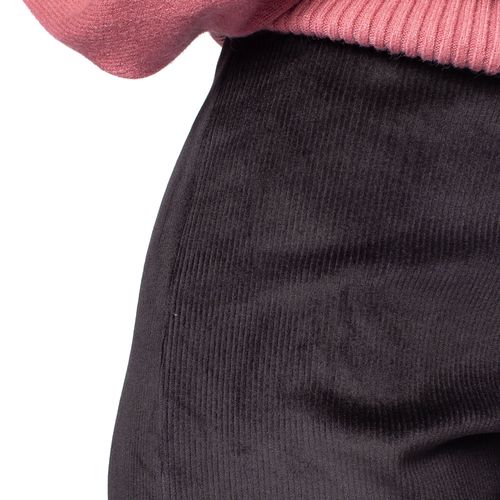 Calça Feminina Bruna e Bia Skinny Veludo Cotelê Preto